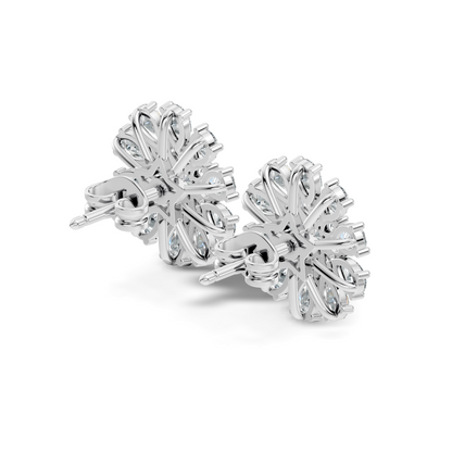 Pear, Round, Marquise 4.17 Ct lab Grown & Natural Diamond Dazzling Stacking Earrings For Women - HIGHCARAT DIAMONDS