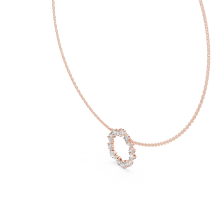 2.52 Ct All Shapes Round, Pear, Marquise, Emerald Lab Grown Diamond Round Style Wedding Wear 14k Solid Gold Necklace - HIGHCARAT DIAMONDS