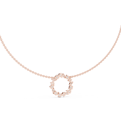 2.52 Ct All Shapes Round, Pear, Marquise, Emerald Lab Grown Diamond Round Style Wedding Wear 14k Solid Gold Necklace - HIGHCARAT DIAMONDS