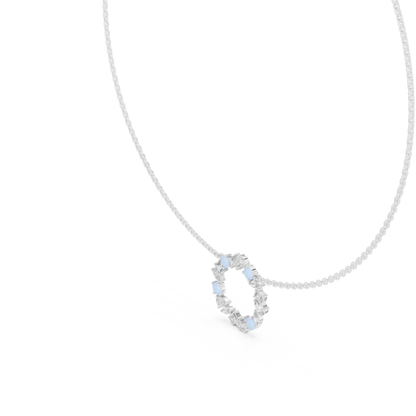 2.52 Ct All Shapes Round, Pear, Marquise, Emerald Lab Grown Diamond Round Style Wedding Wear 14k Solid Gold Necklace - HIGHCARAT DIAMONDS