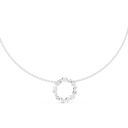 2.52 Ct All Shapes Round, Pear, Marquise, Emerald Lab Grown Diamond Round Style Wedding Wear 14k Solid Gold Necklace - HIGHCARAT DIAMONDS