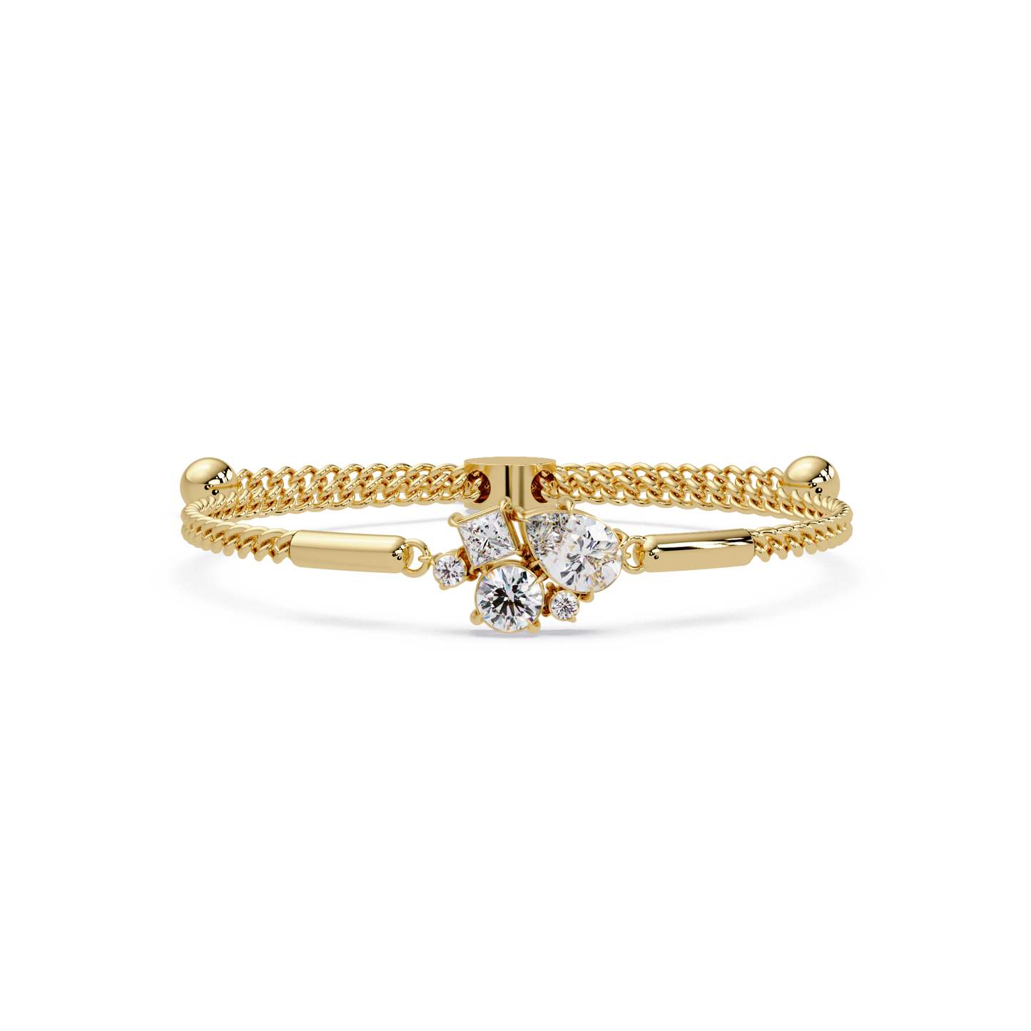 Multi Shape Lab Grown Diamond Cluster Bracelet - HIGHCARAT DIAMONDS