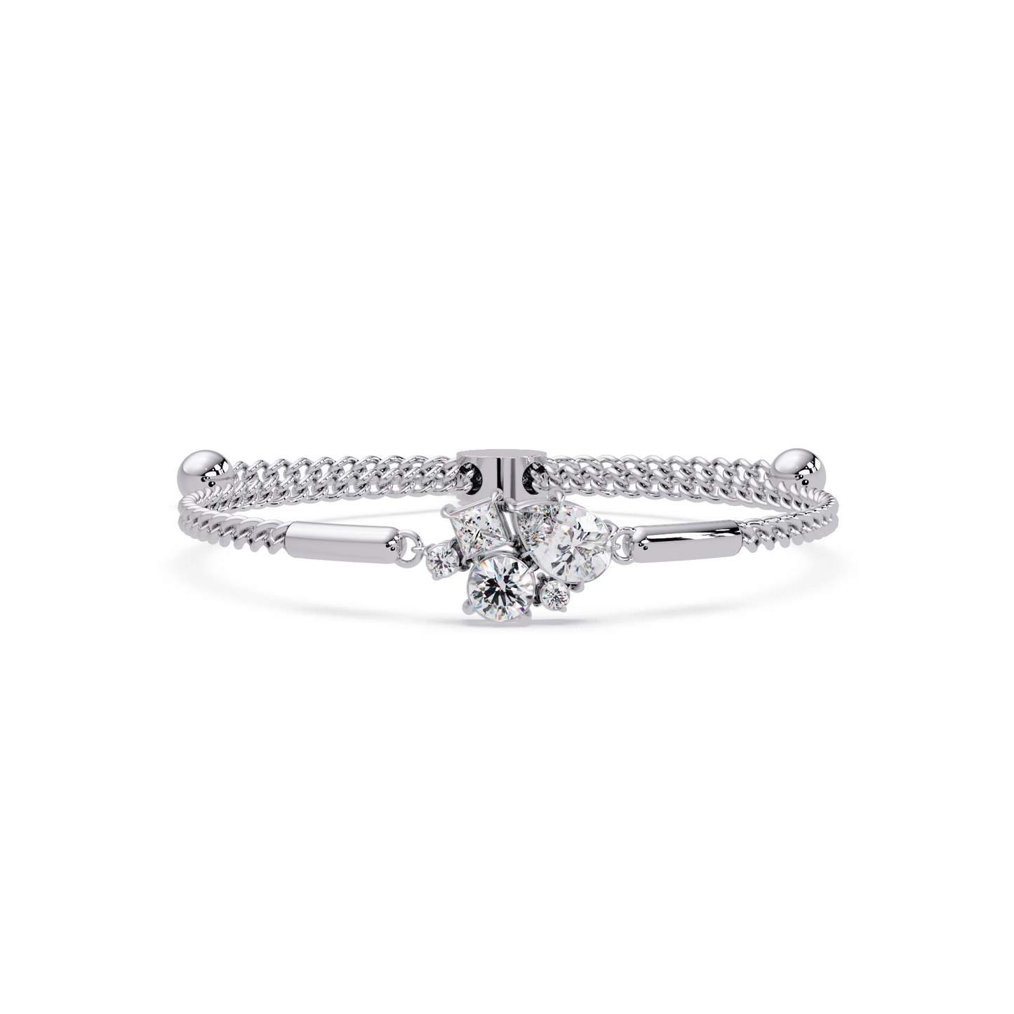 Multi Shape Lab Grown Diamond Cluster Bracelet - HIGHCARAT DIAMONDS