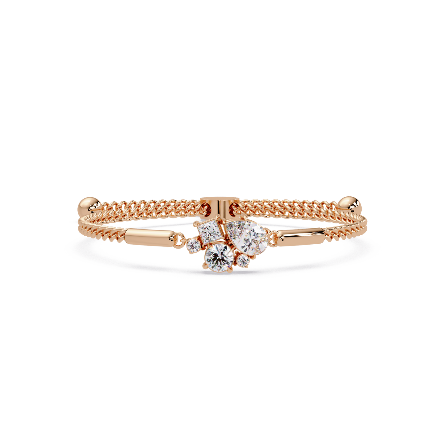 Multi Shape Lab Grown Diamond Cluster Bracelet - HIGHCARAT DIAMONDS