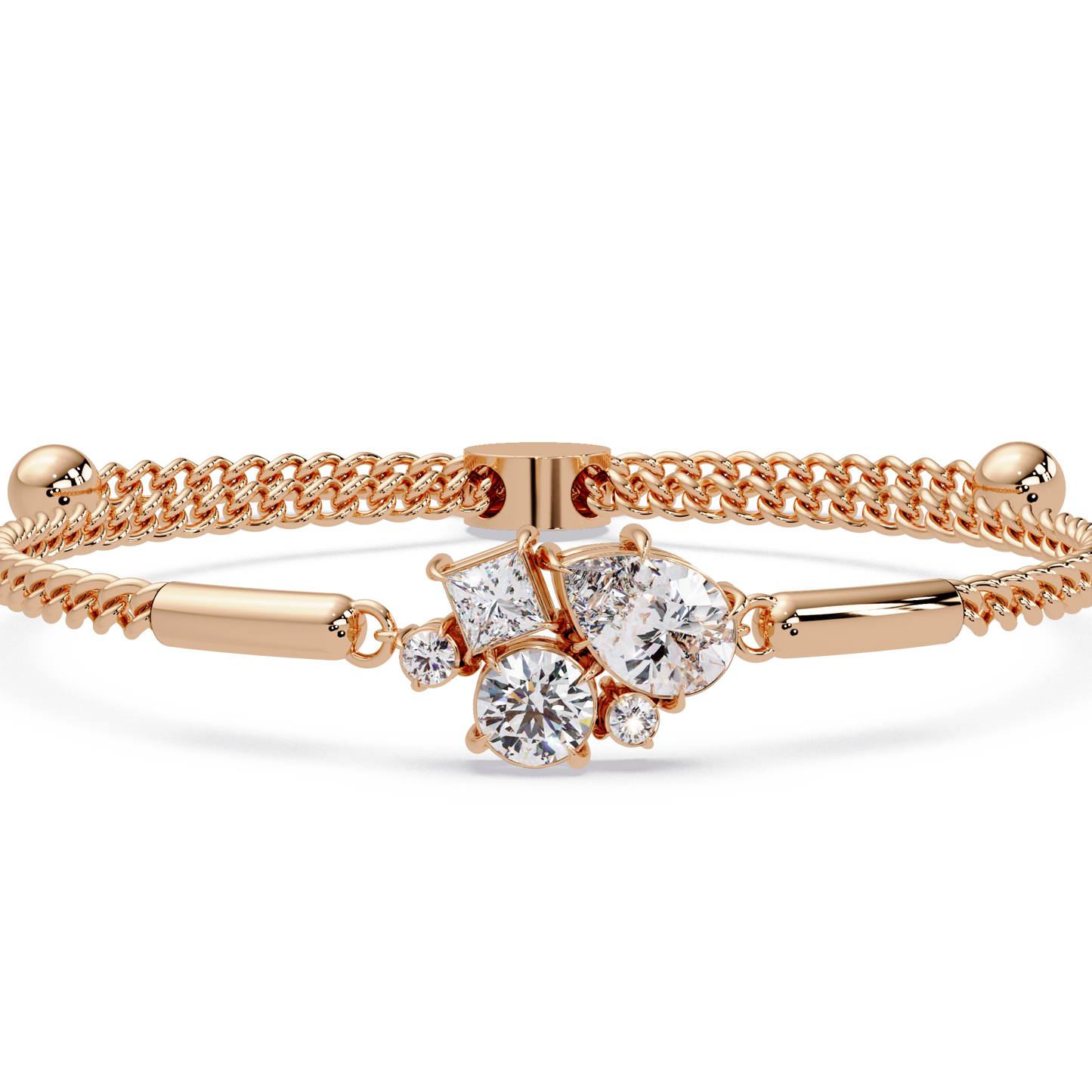 Multi Shape Lab Grown Diamond Cluster Bracelet - HIGHCARAT DIAMONDS