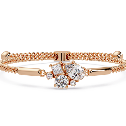 Multi Shape Lab Grown Diamond Cluster Bracelet - HIGHCARAT DIAMONDS