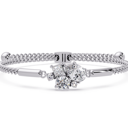 Multi Shape Lab Grown Diamond Cluster Bracelet - HIGHCARAT DIAMONDS