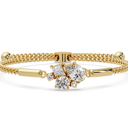 Multi Shape Lab Grown Diamond Cluster Bracelet - HIGHCARAT DIAMONDS