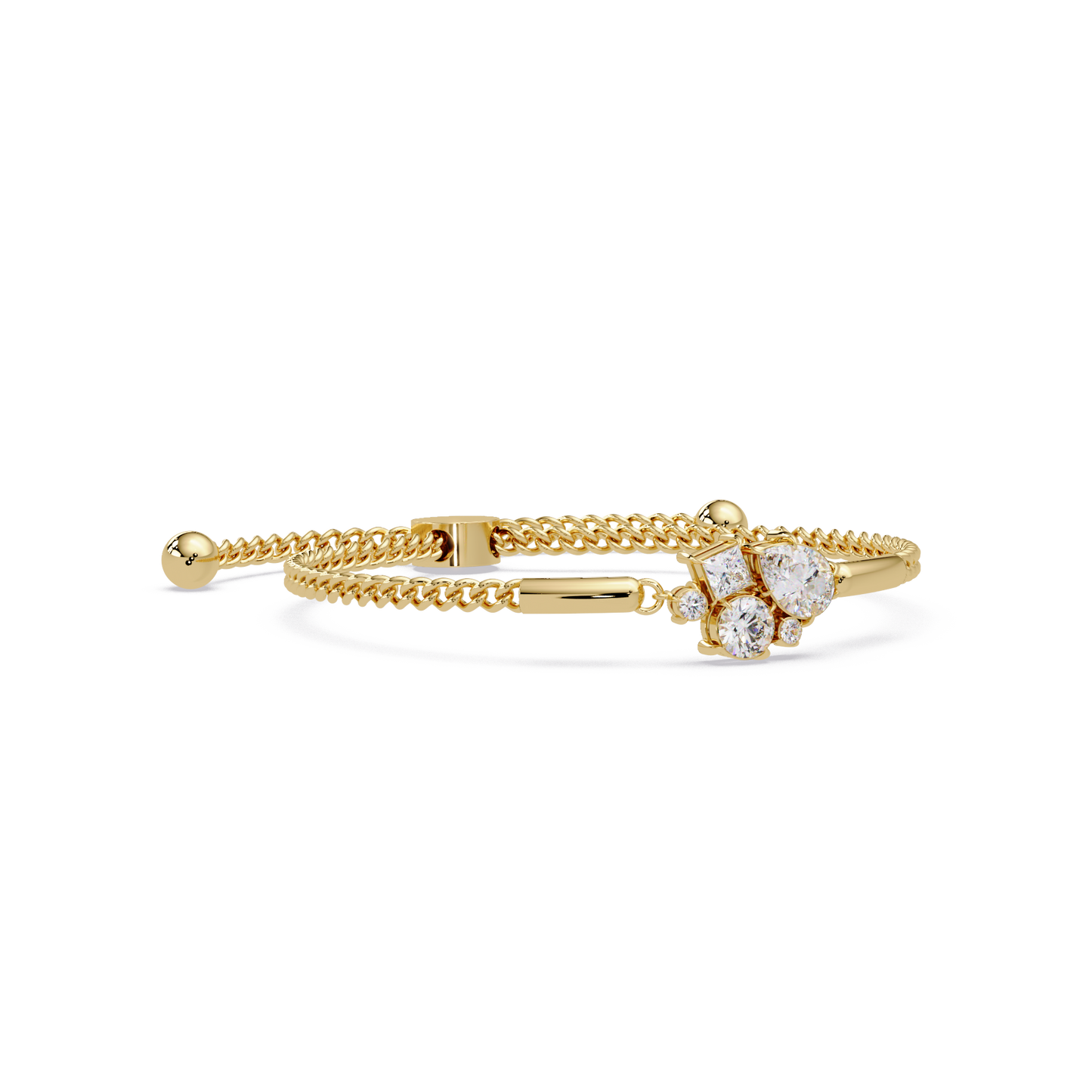 Multi Shape Lab Grown Diamond Cluster Bracelet - HIGHCARAT DIAMONDS