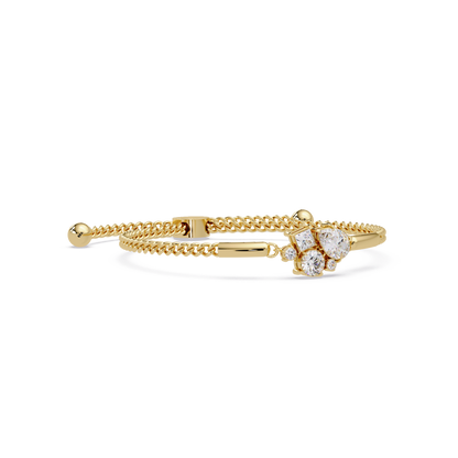 Multi Shape Lab Grown Diamond Cluster Bracelet - HIGHCARAT DIAMONDS