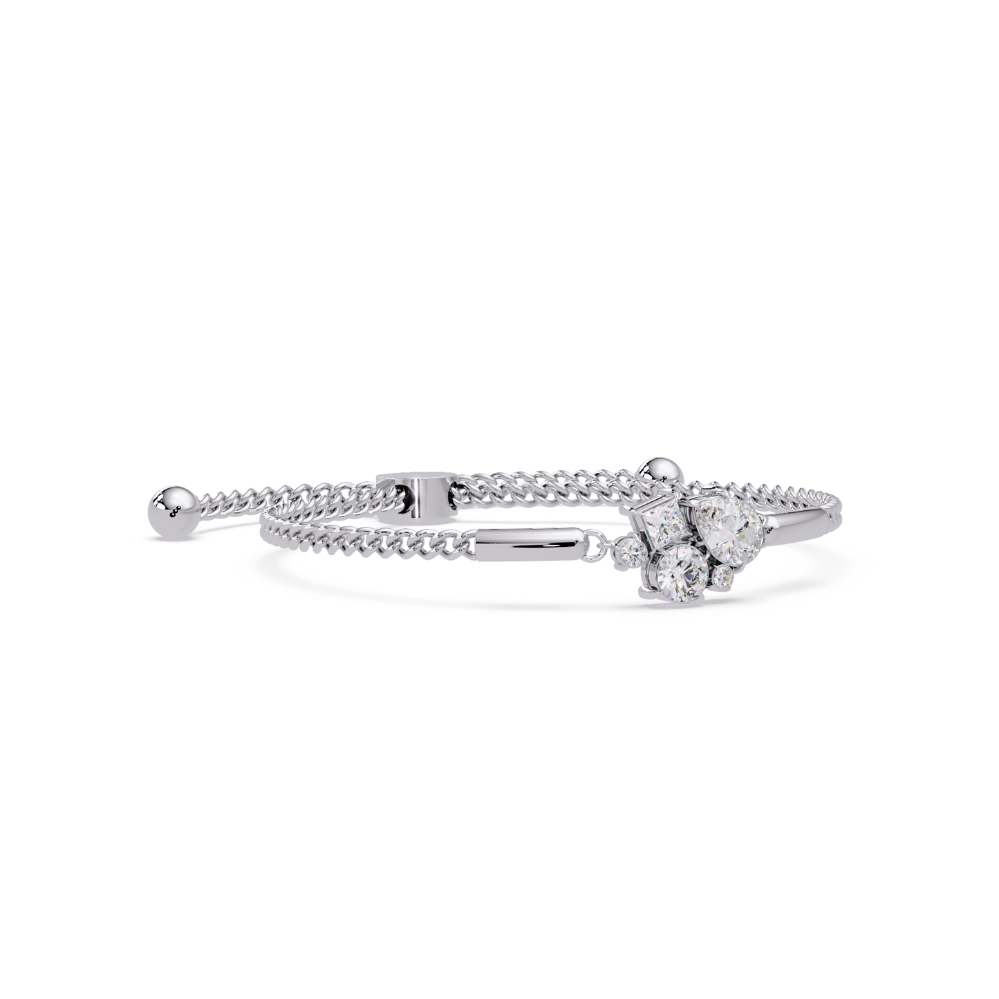 Multi Shape Lab Grown Diamond Cluster Bracelet - HIGHCARAT DIAMONDS