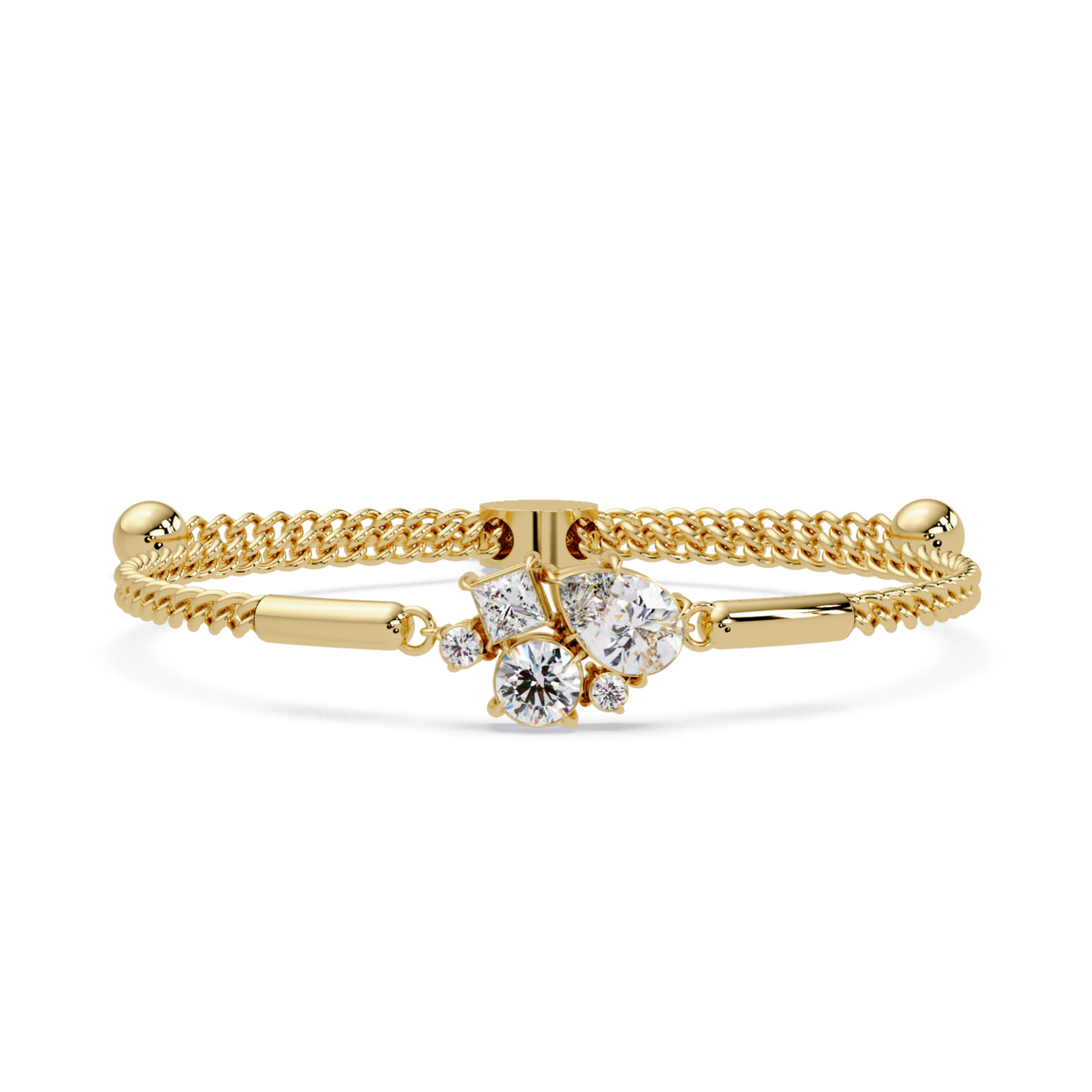 Multi Shape Lab Grown Diamond Cluster Bracelet - HIGHCARAT DIAMONDS