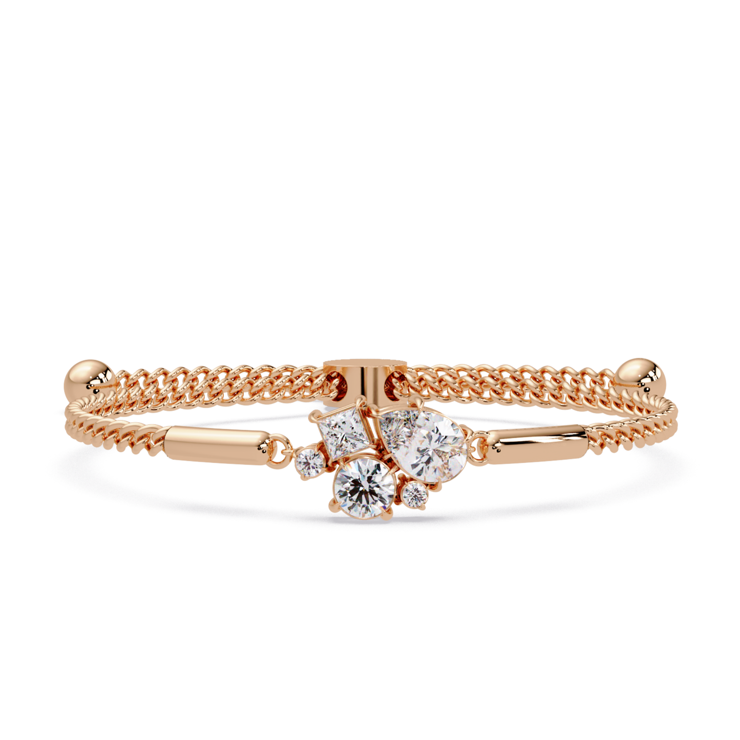 Multi Shape Lab Grown Diamond Cluster Bracelet - HIGHCARAT DIAMONDS