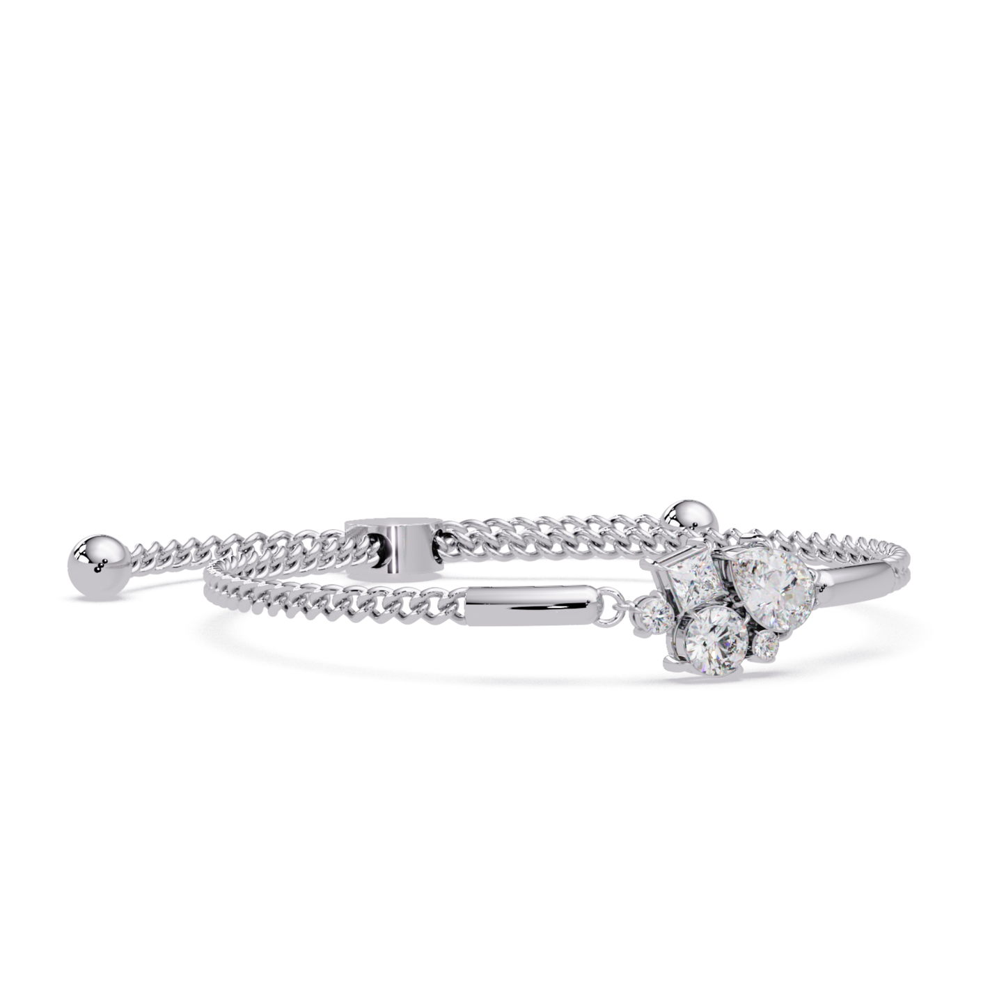 Multi Shape Lab Grown Diamond Cluster Bracelet - HIGHCARAT DIAMONDS
