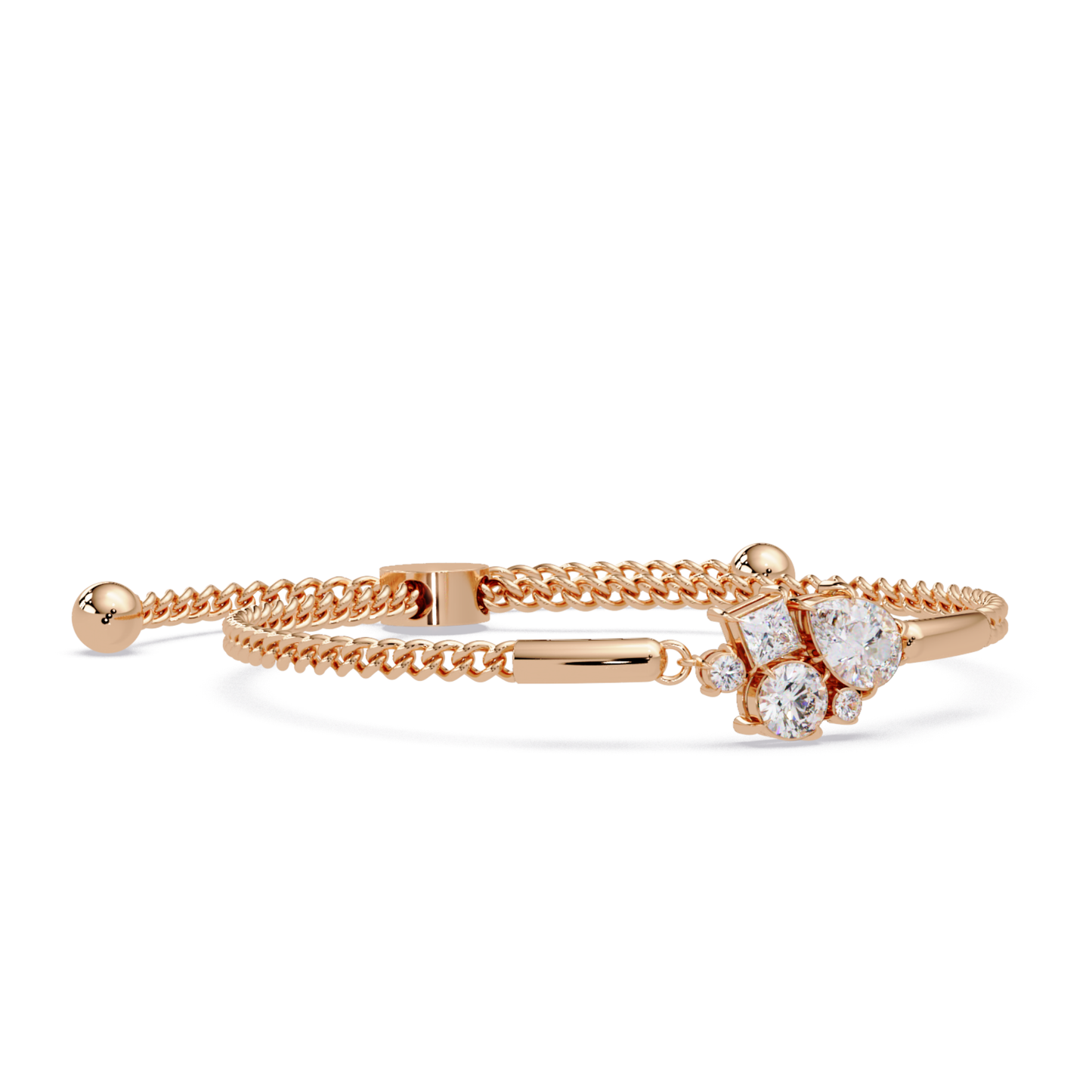 Multi Shape Lab Grown Diamond Cluster Bracelet - HIGHCARAT DIAMONDS