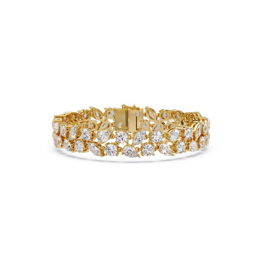 Multi Shape Lab Grown Diamond Floral Bracelet - HIGHCARAT DIAMONDS