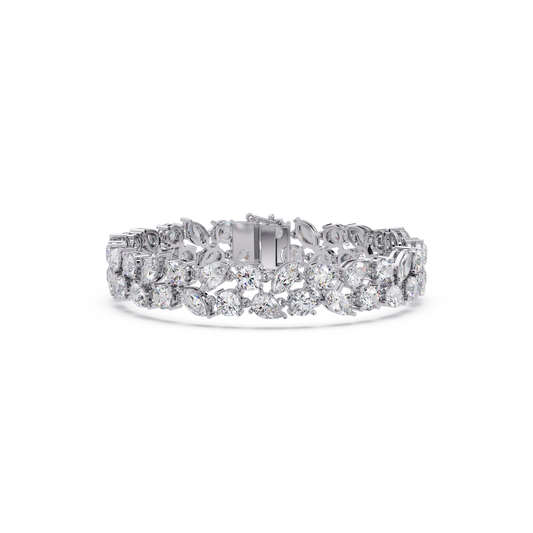 Multi Shape Lab Grown Diamond Floral Bracelet - HIGHCARAT DIAMONDS