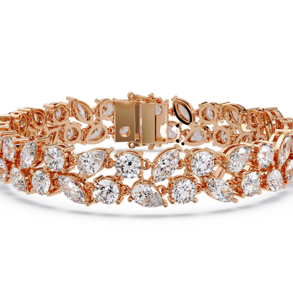 Multi Shape Lab Grown Diamond Floral Bracelet - HIGHCARAT DIAMONDS