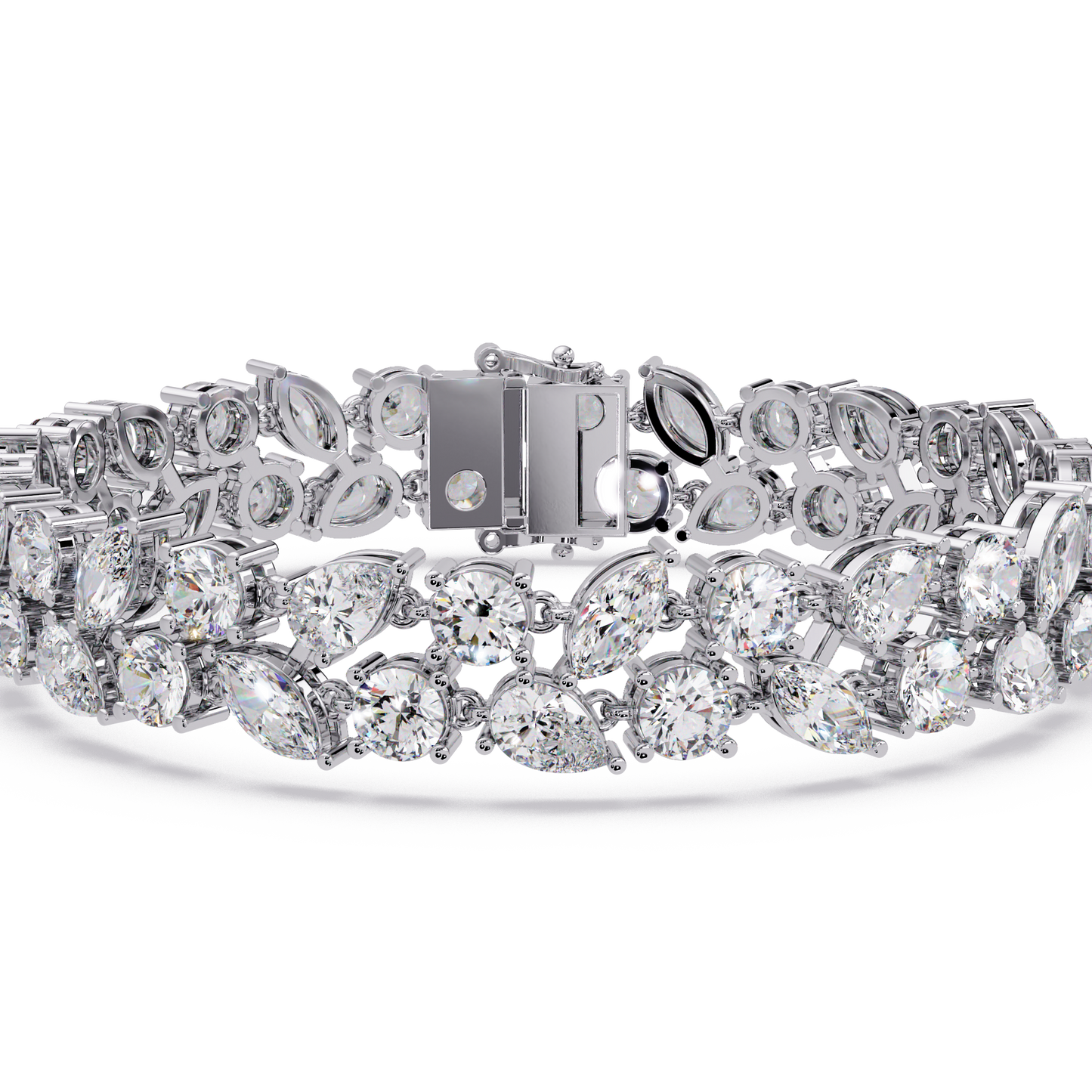 Multi Shape Lab Grown Diamond Floral Bracelet - HIGHCARAT DIAMONDS