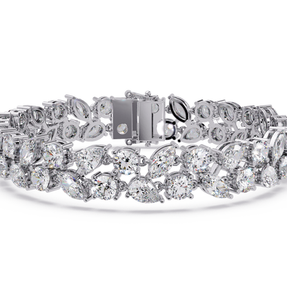 Multi Shape Lab Grown Diamond Floral Bracelet - HIGHCARAT DIAMONDS