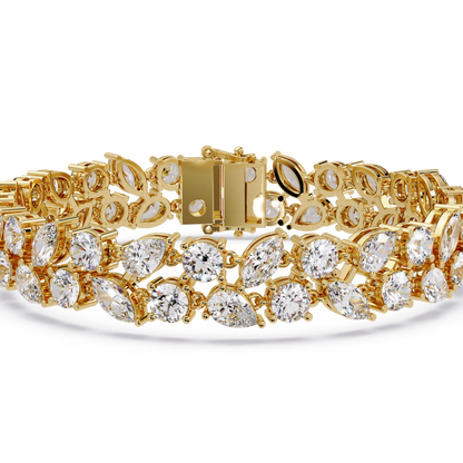 Multi Shape Lab Grown Diamond Floral Bracelet - HIGHCARAT DIAMONDS
