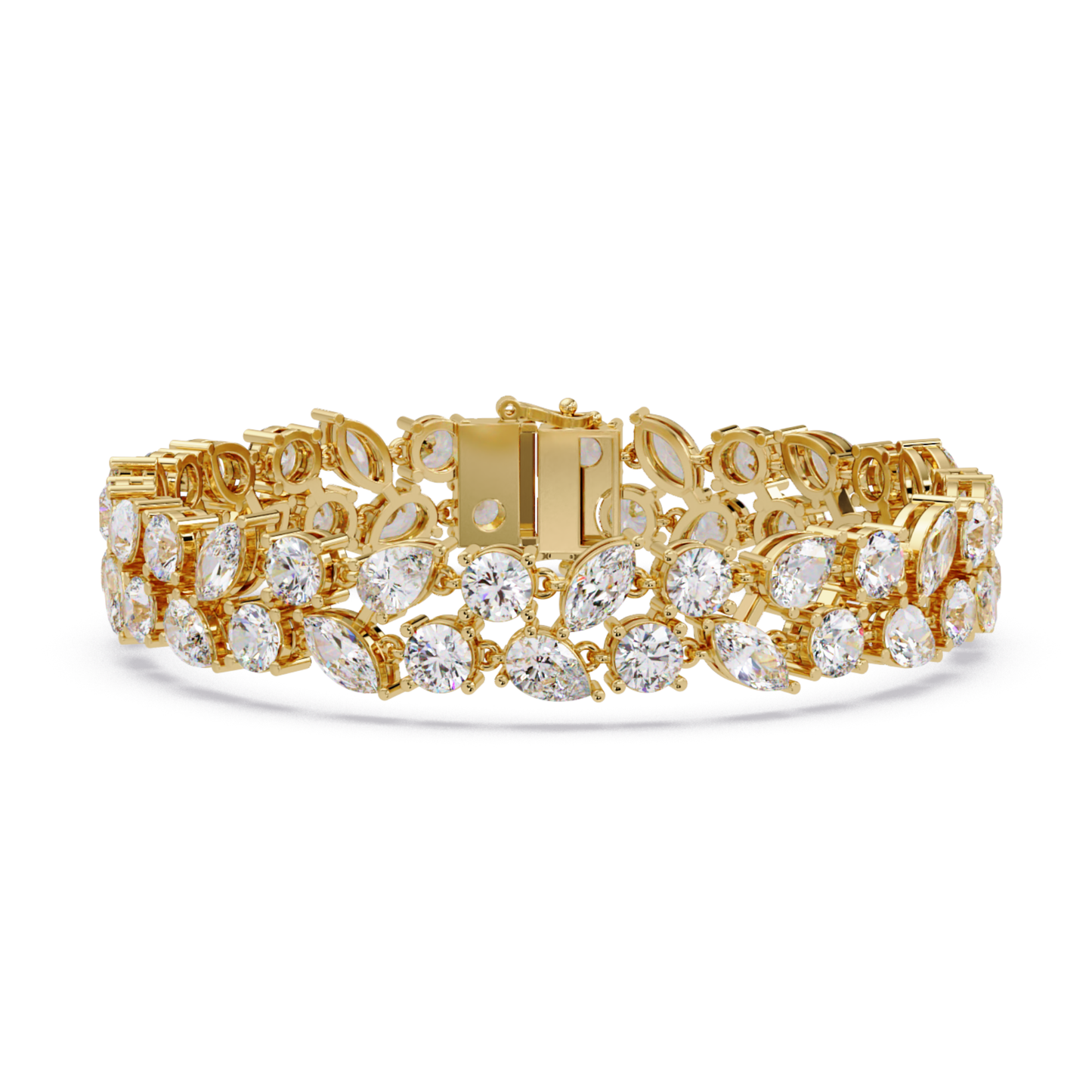 Multi Shape Lab Grown Diamond Floral Bracelet - HIGHCARAT DIAMONDS