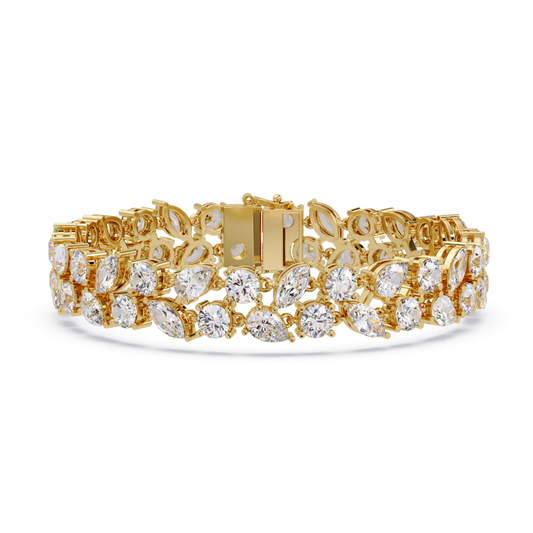 Multi Shape Lab Grown Diamond Floral Bracelet - HIGHCARAT DIAMONDS