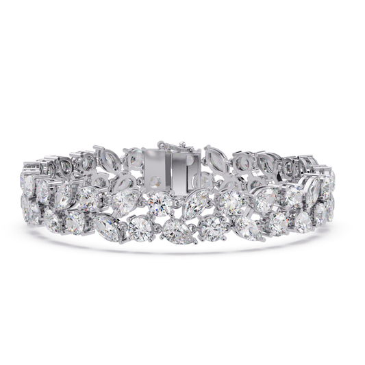Multi Shape Lab Grown Diamond Floral Bracelet - HIGHCARAT DIAMONDS