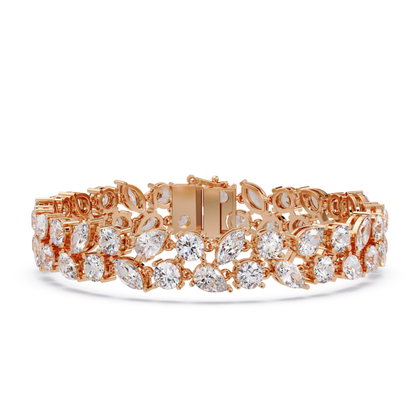 Multi Shape Lab Grown Diamond Floral Bracelet - HIGHCARAT DIAMONDS