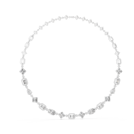 Round, Pear, Emerald,  Shapes Lab Grown Diamond 18k Solid Gold Vintage Classic Diamond Necklace - HIGHCARAT DIAMONDS