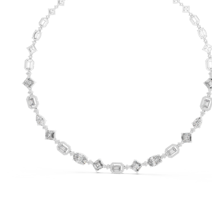Round, Pear, Emerald,  Shapes Lab Grown Diamond 18k Solid Gold Vintage Classic Diamond Necklace - HIGHCARAT DIAMONDS