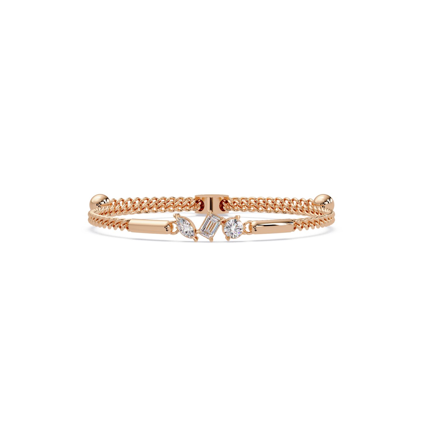Multi Shape Lab Grown Diamond Rose Gold Bracelet - HIGHCARAT DIAMONDS