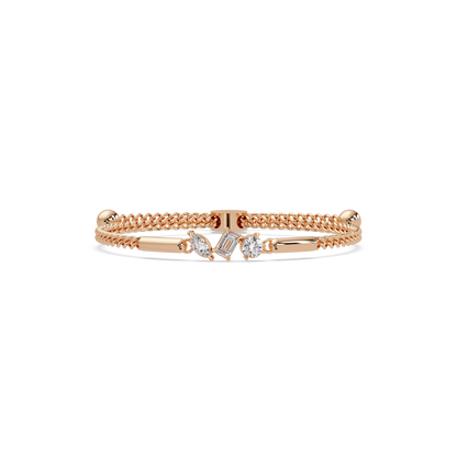 Multi Shape Lab Grown Diamond Rose Gold Bracelet - HIGHCARAT DIAMONDS