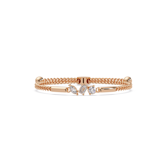 Multi Shape Lab Grown Diamond Rose Gold Bracelet - HIGHCARAT DIAMONDS