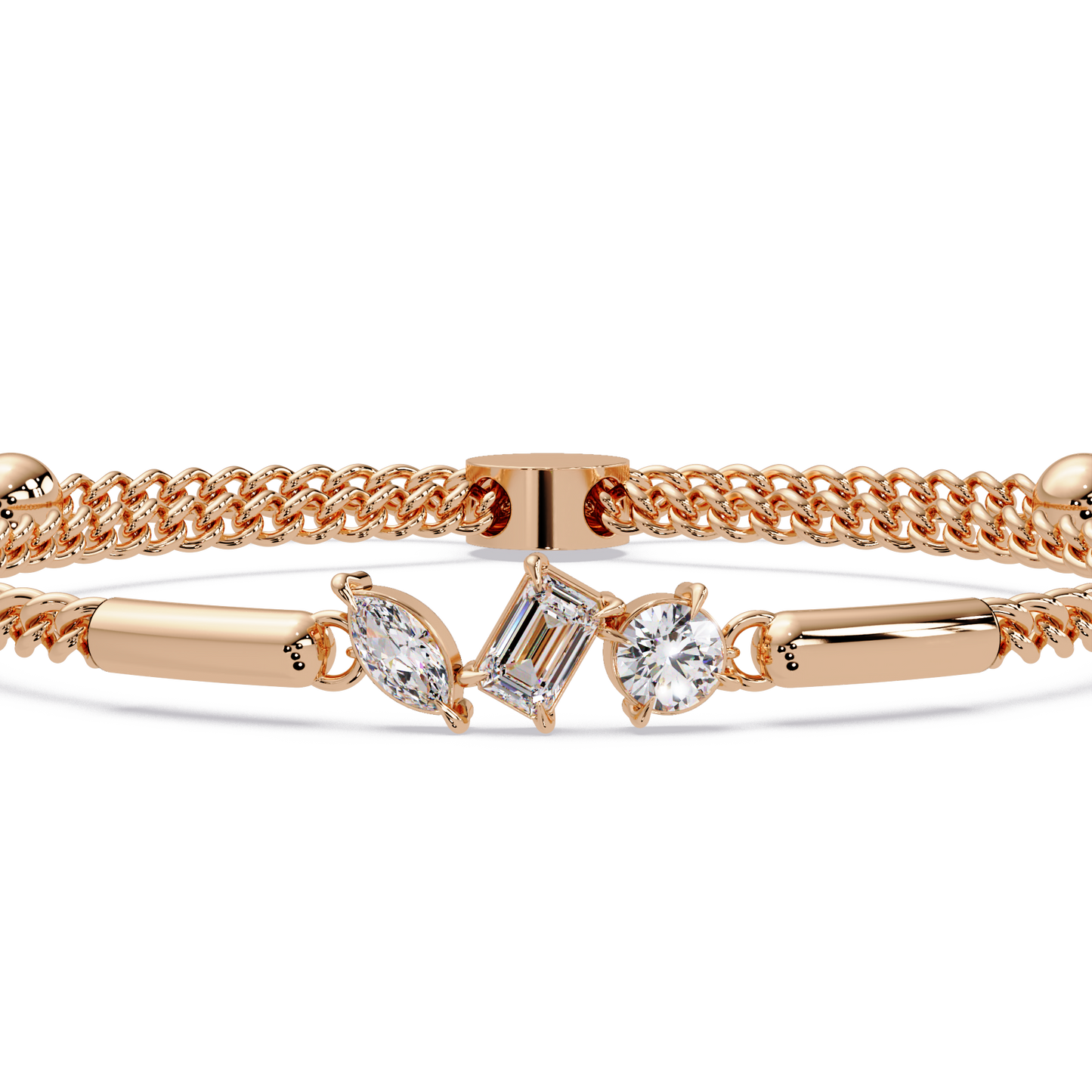 Multi Shape Lab Grown Diamond Rose Gold Bracelet - HIGHCARAT DIAMONDS