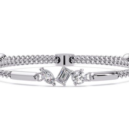 Multi Shape Lab Grown Diamond Rose Gold Bracelet - HIGHCARAT DIAMONDS