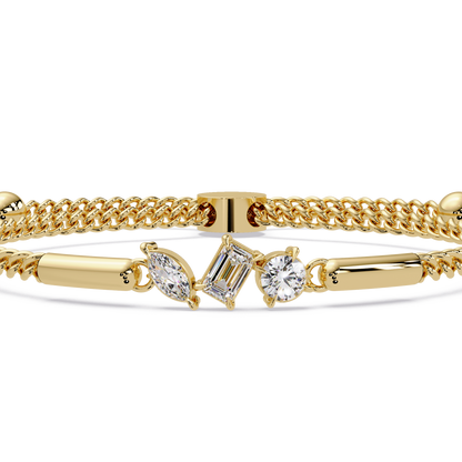 Multi Shape Lab Grown Diamond Rose Gold Bracelet - HIGHCARAT DIAMONDS