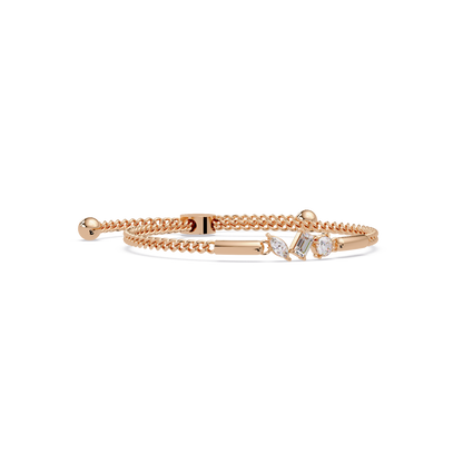 Multi Shape Lab Grown Diamond Rose Gold Bracelet - HIGHCARAT DIAMONDS