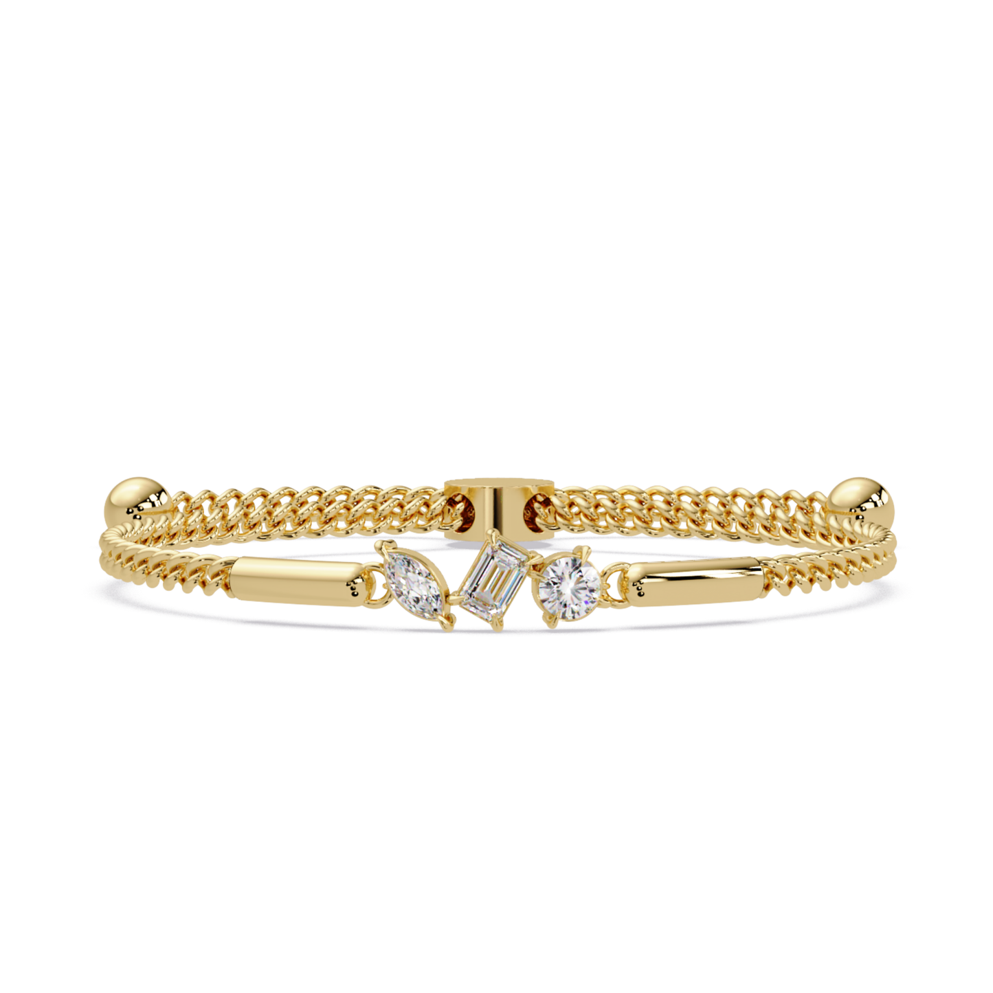 Multi Shape Lab Grown Diamond Rose Gold Bracelet - HIGHCARAT DIAMONDS