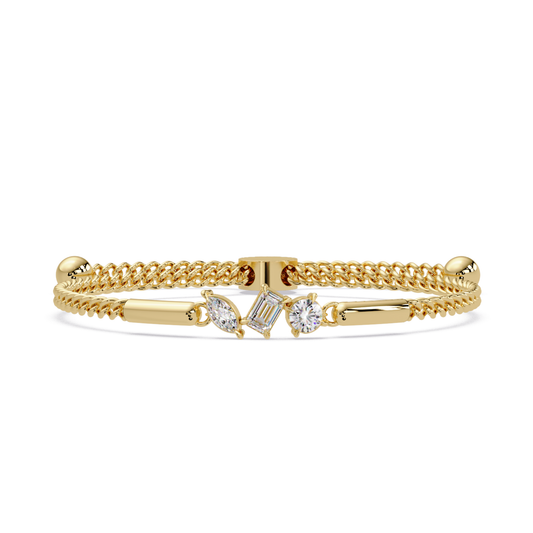 Multi Shape Lab Grown Diamond Rose Gold Bracelet - HIGHCARAT DIAMONDS