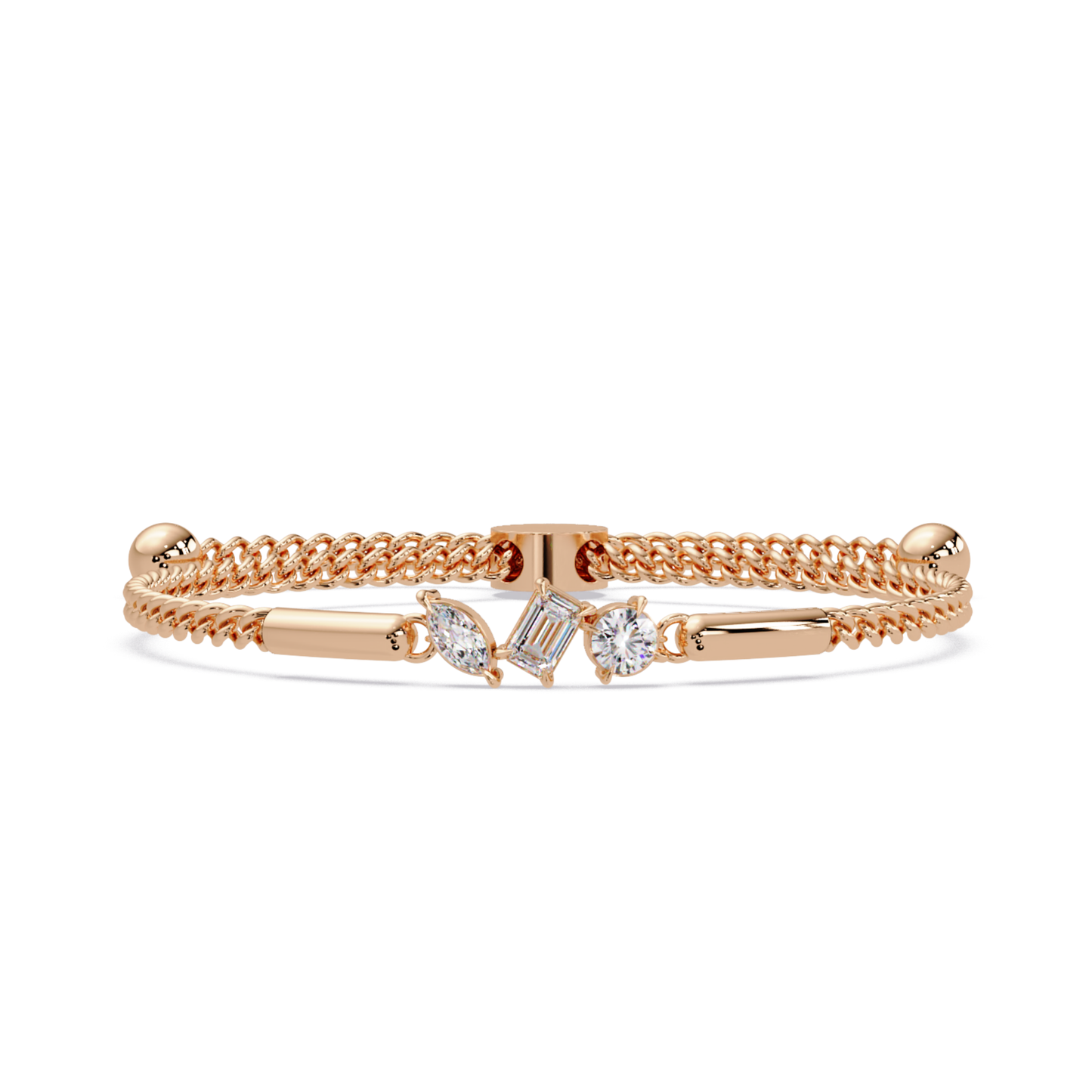 Multi Shape Lab Grown Diamond Rose Gold Bracelet - HIGHCARAT DIAMONDS
