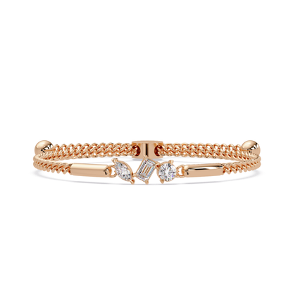 Multi Shape Lab Grown Diamond Rose Gold Bracelet - HIGHCARAT DIAMONDS