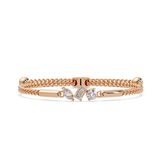Multi Shape Lab Grown Diamond Rose Gold Bracelet - HIGHCARAT DIAMONDS