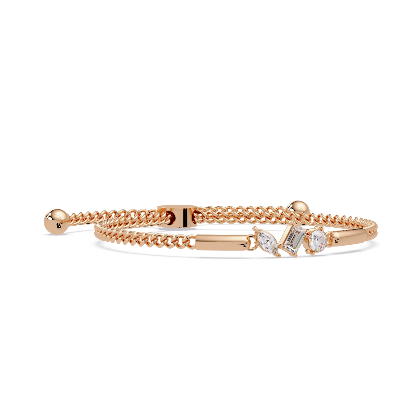 Multi Shape Lab Grown Diamond Rose Gold Bracelet - HIGHCARAT DIAMONDS