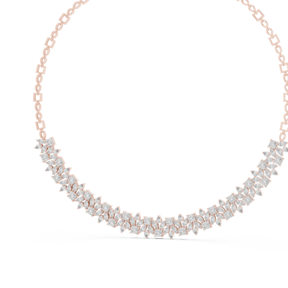 Glamorous statement necklace with layered diamond arrangement