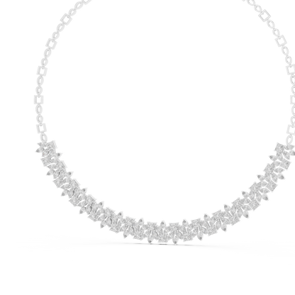 Multi shape diamond necklace with pear and square cut stones