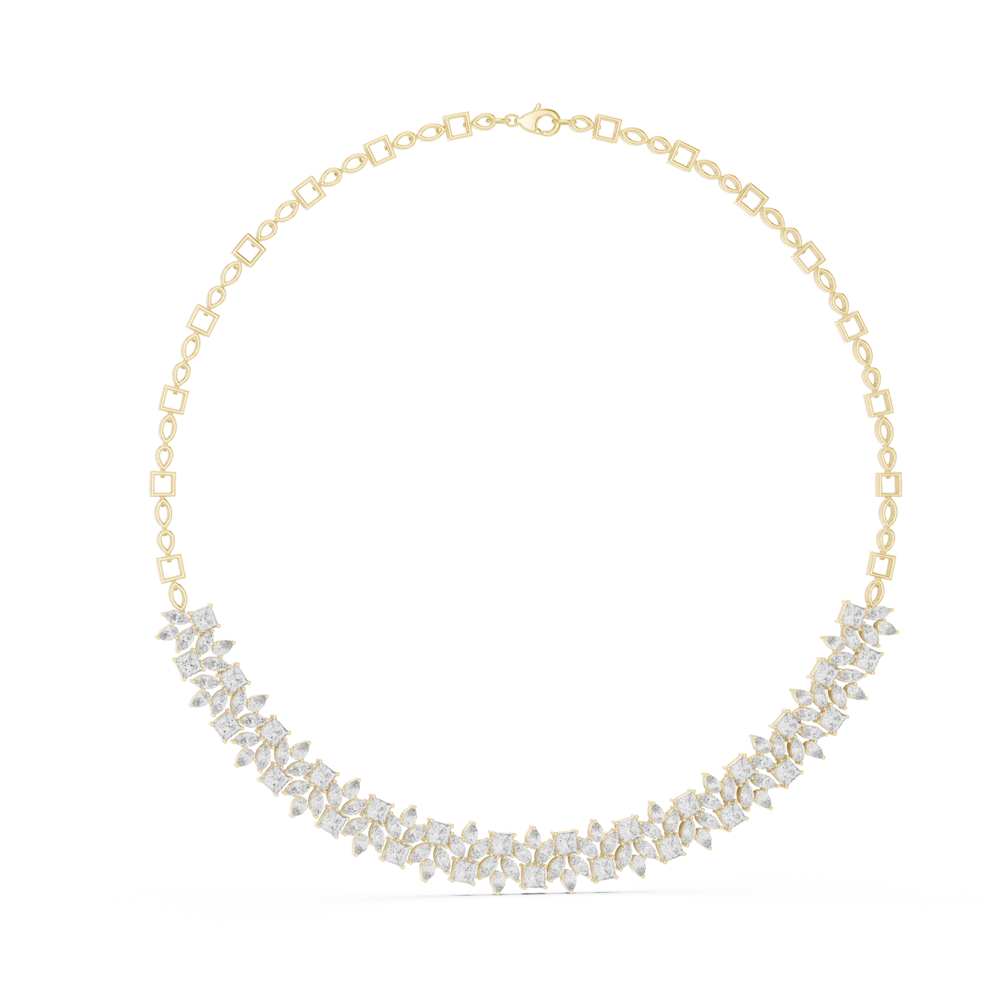 Premium yellow gold diamond necklace for bridal jewelry collection