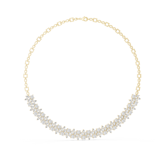Premium yellow gold diamond necklace for bridal jewelry collection