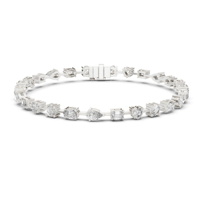 4.77Ct Multi Shape Diamond Vintage Cluster 14k Solid Rose Gold Dainty Perfect Handmade Party Wear Tennis Bracelet Gift For Her - HIGHCARAT DIAMONDS