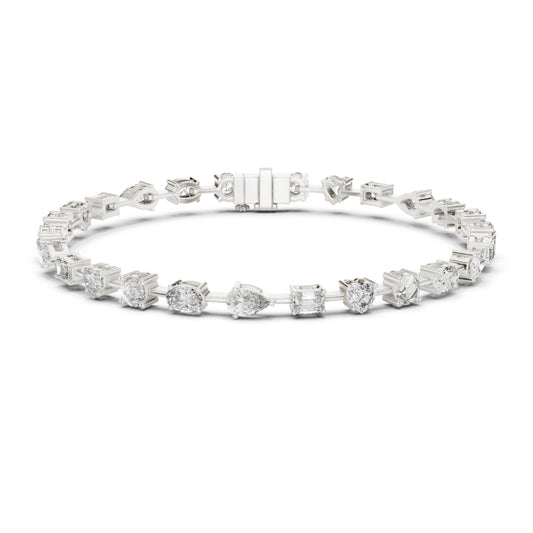 4.77Ct Multi Shape Diamond Vintage Cluster 14k Solid Rose Gold Dainty Perfect Handmade Party Wear Tennis Bracelet Gift For Her - HIGHCARAT DIAMONDS